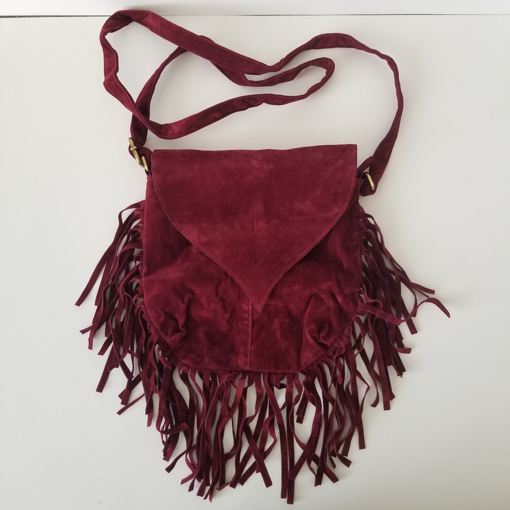 🚫SOLD🚫Suede Fringe Crossbody Purse